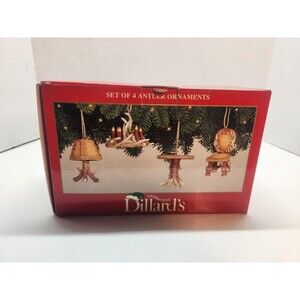Dillard's Trimmings Set Of Four Antler Ornaments